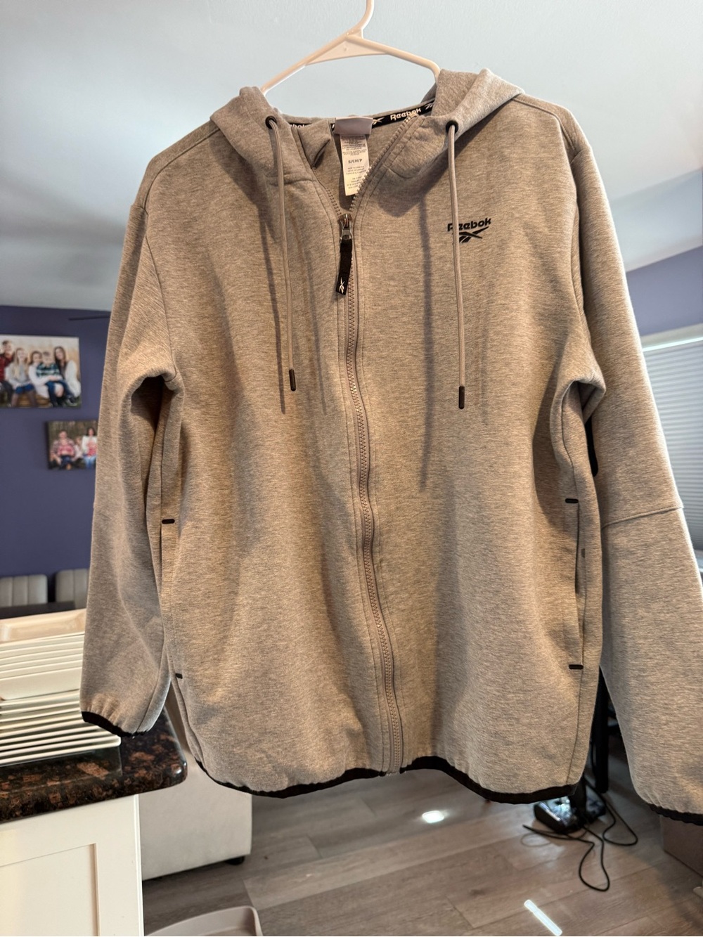 Reebok Light Gray womens Full-Zip Hoodie hoodie